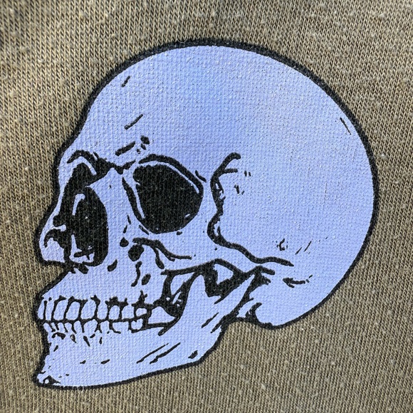 3/$10 Bundle Ardene Olive Hoodie with Unique Skull Design - Picture 3 of 7